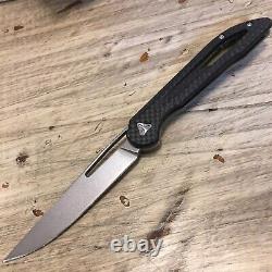 Boos Blades Smoke 2.0 Twill Carbon Fiber Frame Lock Knife Gray Ti