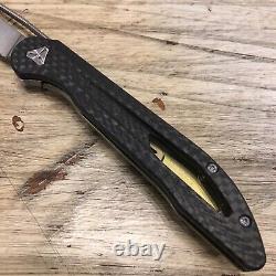 Boos Blades Smoke 2.0 Twill Carbon Fiber Frame Lock Knife Gray Ti