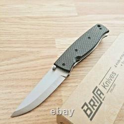 Brisa Birk 75 Folding Knife 3 D2 Tool Steel Blade Black Carbon Fiber Handles