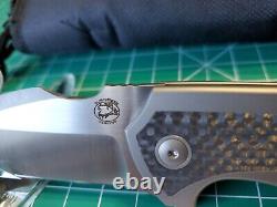 Burchtree Bladeworks Euclid With Titanium/CF Handle & M390 Folding Pocket Knife