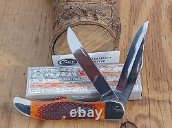 CASE XX Chestnut Bone Large Folding Hunter Checkered Pattern Knife withBox EUC USA