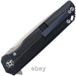 CH Knives Framelock Black Titanium Folding M390 Tanto Pocket Knife