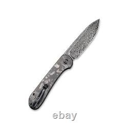 CIVIVI Pocket Folding Knife with 3.47 Damascus Blade Marble Carbon Fiber Han