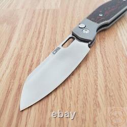 CJRB Ekko Folding Knife 3.25 CPM-S90V Steel Blade Titanium/Fat Carbon Handle