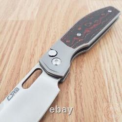 CJRB Ekko Folding Knife 3.25 CPM-S90V Steel Blade Titanium/Fat Carbon Handle