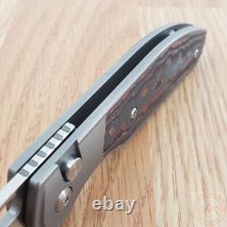 CJRB Ekko Folding Knife 3.25 CPM-S90V Steel Blade Titanium/Fat Carbon Handle