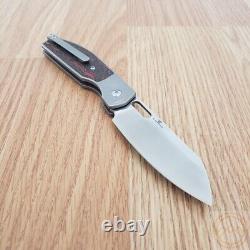 CJRB Ekko Folding Knife 3.25 CPM-S90V Steel Blade Titanium/Fat Carbon Handle