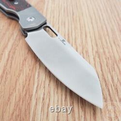 CJRB Ekko Folding Knife 3.25 CPM-S90V Steel Blade Titanium/Fat Carbon Handle