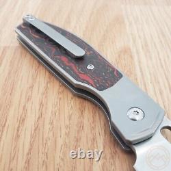 CJRB Ekko Folding Knife 3.25 CPM-S90V Steel Blade Titanium/Fat Carbon Handle