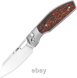 CJRB Ekko Folding Knife 3.25 CPM-S90V Steel Blade Titanium/Fat Carbon Handle