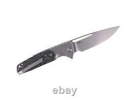 CMB Darma Folding Knife Sandblast Titanium/CF Handle M390 Plain Edge 12S
