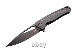 CMB Folding Knife Black Ti/Carbon Fiber Handle S35VN Plain Black Blade CMB-04B