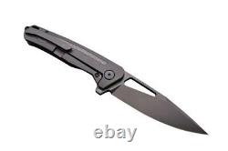 CMB Folding Knife Black Ti/Carbon Fiber Handle S35VN Plain Black Blade CMB-04B
