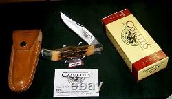 Camillus #6 Knife & Sheath Folding Hunter 1980 Stag Appearance WithPackaging Rare