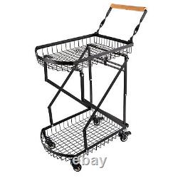 Carbon Steel kitchen Trolley Folding Hand Truck Compact Cart Retractable Handle