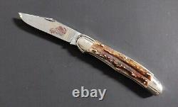 Carl Schlieper Eye Brand 1 Blade Indian Chief Engraved Stag Hunter 5 1/2