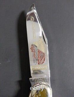 Carl Schlieper Eye Brand 1 Blade Indian Chief Engraved Stag Hunter 5 1/2