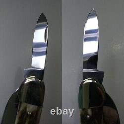 Carl Schlieper Solingen 2 Blade German Eye Canoe Folding Knife Gold Elk Etched