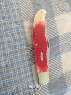 Case Dark Red Bone Peach Seed Jig Large Folding Hunter 31960 Carbon Steel Blade