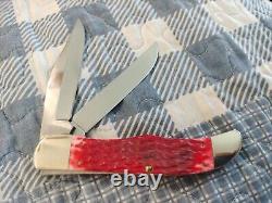 Case Dark Red Bone Peach Seed Jig Large Folding Hunter 31960 Carbon Steel Blade