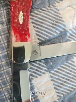 Case Dark Red Bone Peach Seed Jig Large Folding Hunter 31960 Carbon Steel Blade