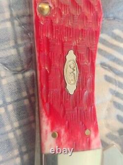 Case Dark Red Bone Peach Seed Jig Large Folding Hunter 31960 Carbon Steel Blade