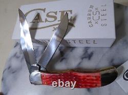 Case XX 2 Blade Folding Hunter Pocket Knife 6265 CS Red Bone Peach Seed 31960