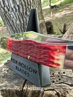 Case XX 2022 Dark Red Bone 6265 CARBON STEEL Folding Hunter Knife