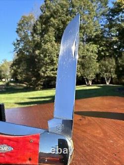 Case XX 2022 Dark Red Bone 6265 CARBON STEEL Folding Hunter Knife