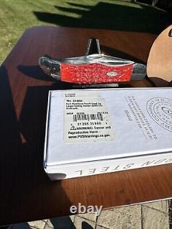 Case XX 2022 Dark Red Bone 6265 CARBON STEEL Folding Hunter Knife