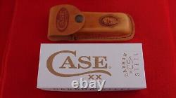 Case XX 6265 Peach Seed Jig Amber Bone Large Folding Hunter Knife withSheath 30093