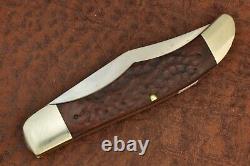 Case XX USA 5 Dot 1985 Wood Jumbo Folding Hunter Knife Nice 6265 Sab (11953)