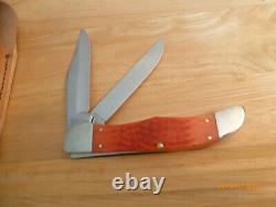 Case XX USA CA31960 Peachseed Dark Red Bone Carbon Large Folding Hunter Knife