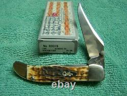 Case xx Kickstart Mid Folding Hunter Knife Amber Bone SS Knives 03015 With Clip