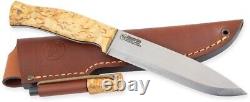 Casstrom No 14 SFK Fixed Knife 5.5 A8 Mod Carbon Steel Blade Curly Birch Handle