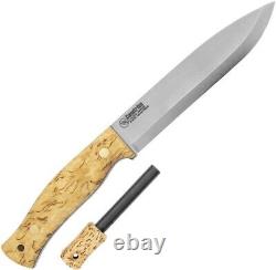 Casstrom No 14 SFK Fixed Knife 5.5 A8 Mod Carbon Steel Blade Curly Birch Handle