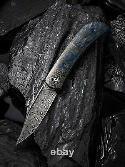 Civivi Appalachian Folding Knife 3 Damascus Steel Blade Carbon Fiber Handle