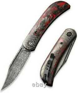 Civivi Appalachian Folding Knife 3 Damascus Steel Blade Carbon Fiber Handle