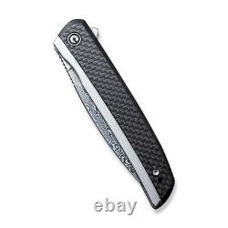 Civivi Knives Savant C20063B-DS1 Frame Lock Damascus Carbon Fiber Pocket Knife