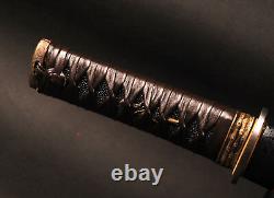 Clay Tempered Japanese Samurai Katana &Wakizashi Sword Folded Carbon Steel Black