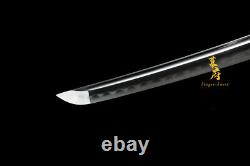 Clay Tempered Kobuse Folded Carbon Steel Katana Japanese Samurai Sword Full Tang