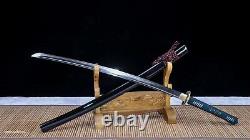 Clay tempered Folded Steel Japanese Samurai Katana Sword full tang sharp blade