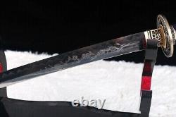 Clay tempered Folded Steel Japanese Samurai Katana Sword full tang sharp blade