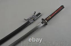Clay tempered Folded Steel Japanese samurai sword Handmade Katana Free Shipping