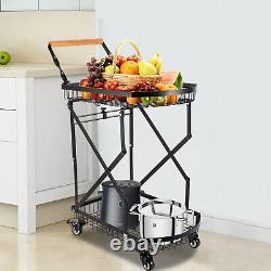 Compact Folding Carbon Steel Hand Truck Trolley Luggage Cart Foldable Dolly Push