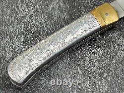 Custom Handmade D2 High Carbon Steel Blade Pocket Folding Knife WithSheath