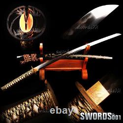 Damascus Folded Steel Full Tang Japanese Samurai Katana Clay Tempered Blade