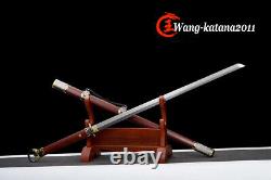 Damascus Folded Steel Rosewood Chinese Sword Round Head Sui Dao Funtional Sharp