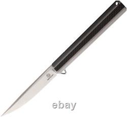 Defcon Folding Knife 3.75 M390 Steel Blade Gray Titanium / Carbon Fiber Handle