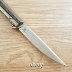 Defcon Frame Folding Knife 3.75 M390 Steel Blade Titanium / Carbon Fiber Handle